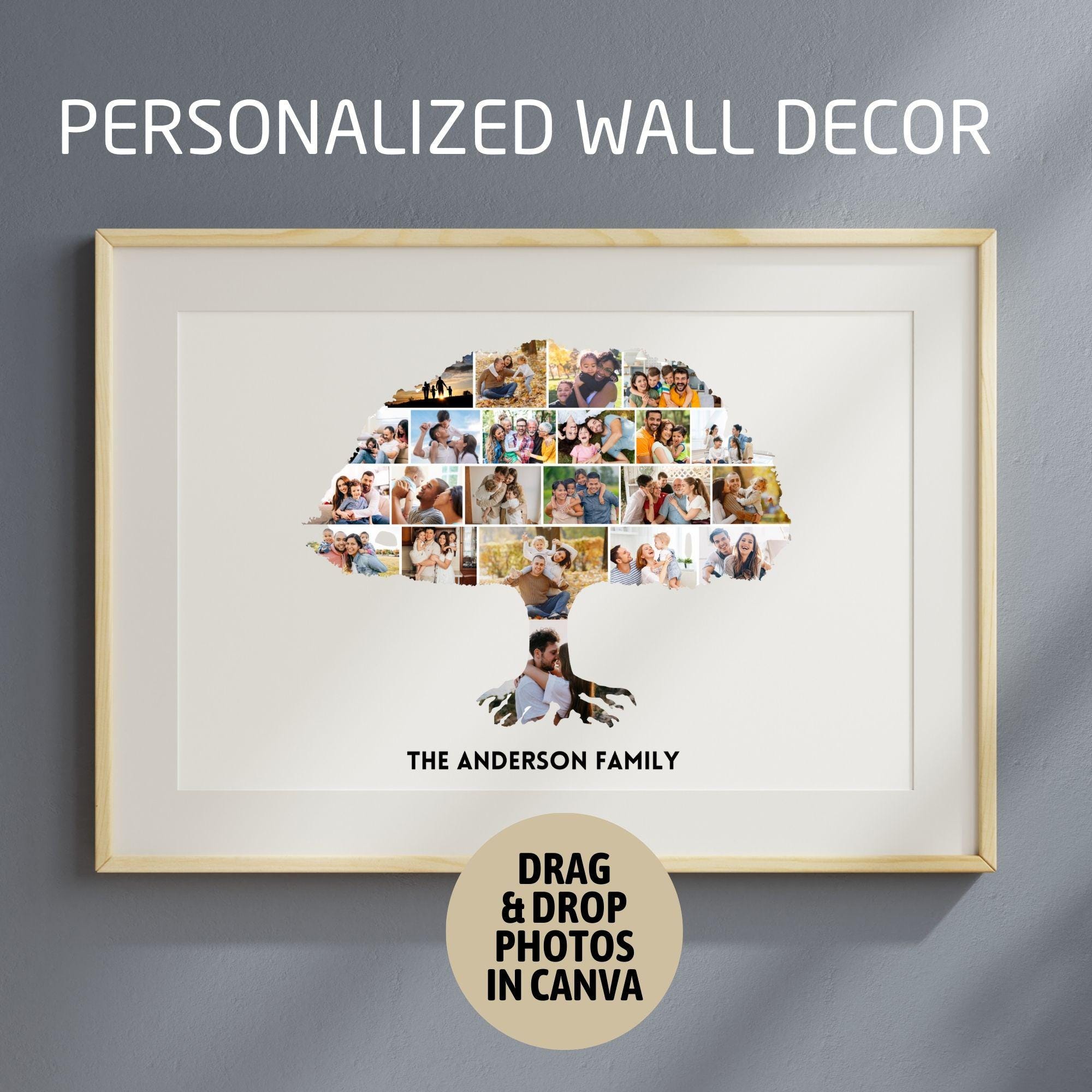 Family Tree Photo Collage Canva Template Family Tree Collage Custom ...