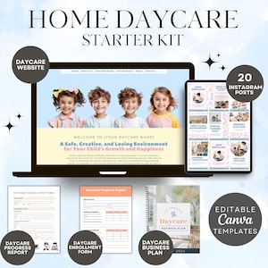 Home Daycare Starter Kit, Daycare Website, Daycare Instagram Posts, Home Daycare Forms, Enrollment Forms, Daycare Business Plan, Preschool