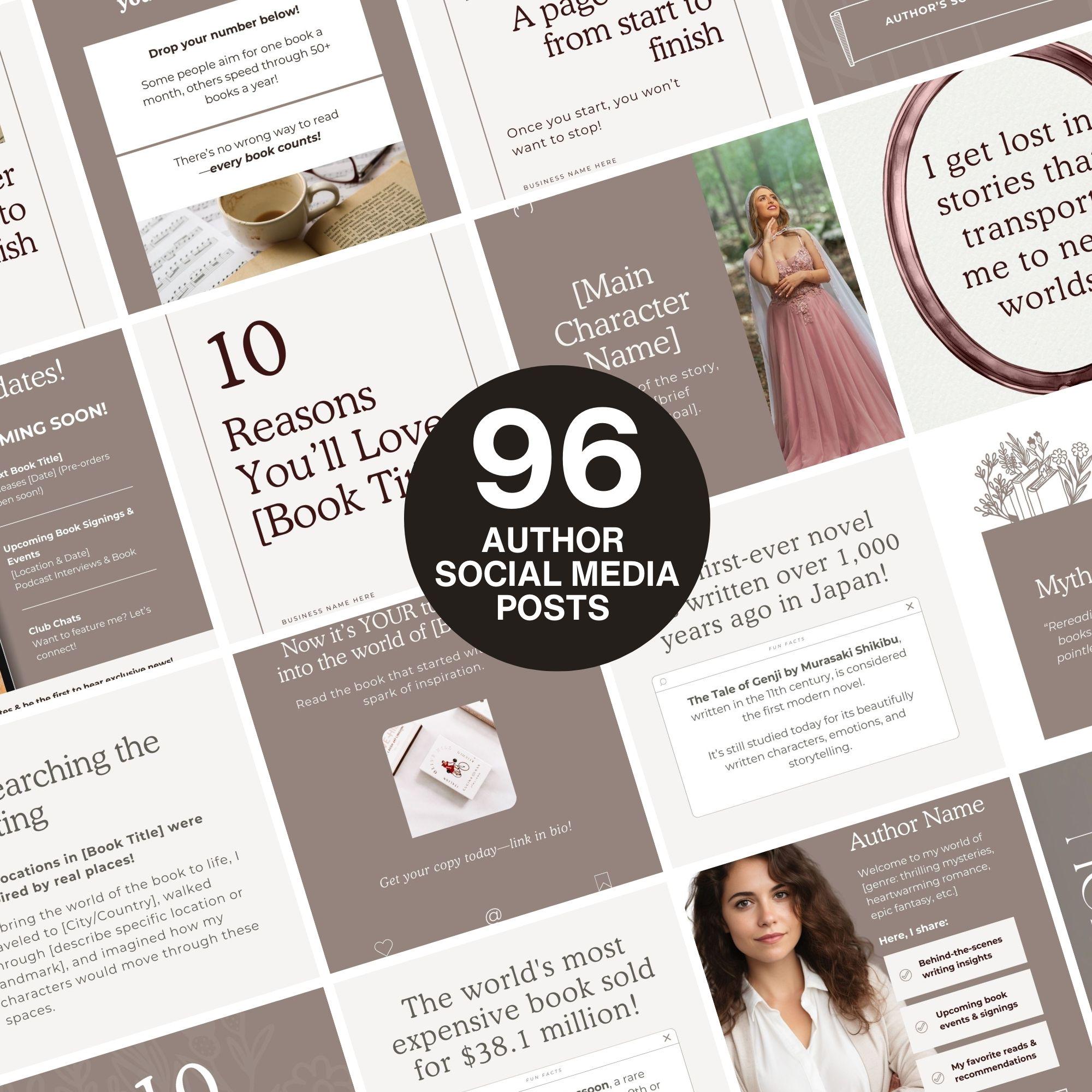 Dark Romance Author Instagram Templates, Editable Canva Templates for ...