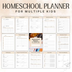 Homeschool Planner Multiple Kids, Schedule Template, Editable Home School Planner, Printable Lesson Planner, Homeschool Daily Schedule