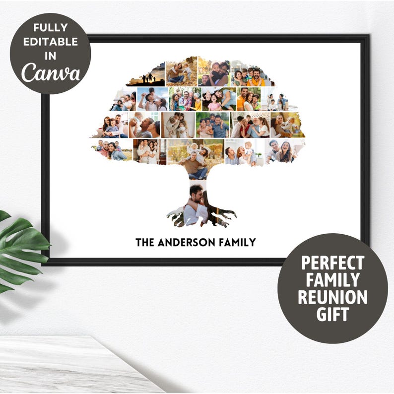 Family Tree Photo Collage Canva Template Family Tree Collage Custom ...