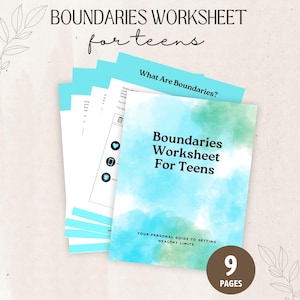 Teen Therapy Workbook for Anxiety Anger Management Self Care Boundaries Workbook Trauma Healing Journaling Therapist Handouts Tools