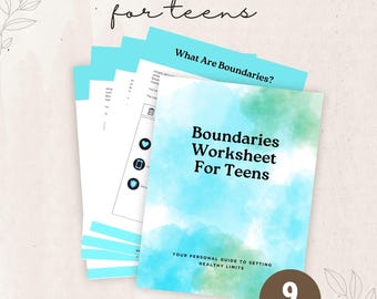 Teen Therapy Workbook for Anxiety Anger Management Self Care Boundaries Workbook Trauma Healing Journaling Therapist Handouts Tools