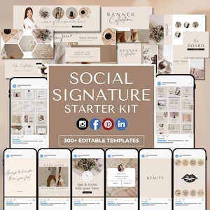 Plantillas de paquetes de marca Kit de marca DIY Paquete de marca para redes sociales Paquete para pequeñas empresas Plantillas de marketing Administrador de redes sociales