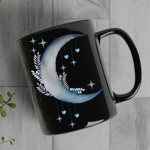 Moon Mug - Celestial Astrology Coffee Cup - Gothic Witchy Aesthetic Mug