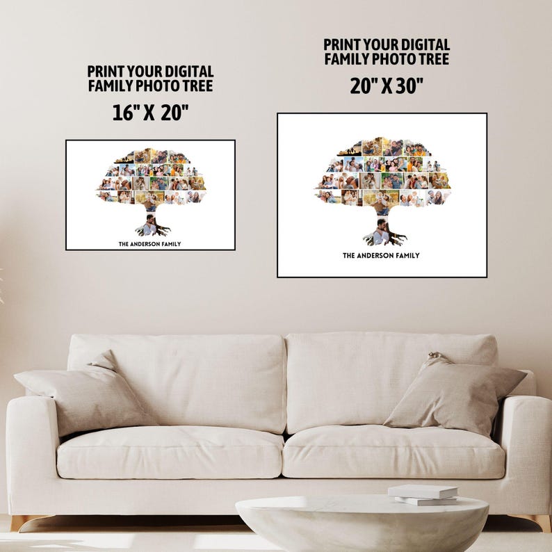 Family Tree Photo Collage Canva Template Family Tree Collage Custom ...
