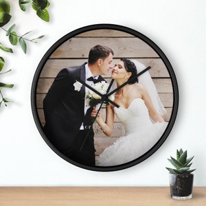 Custom Photo Wall Clock, 10 inch Wall Clock, Wedding Photo, Photo Gift, Personalized Clock, Personalized Gift 10 inches