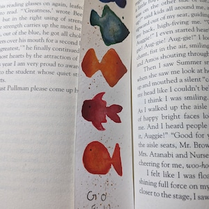 Handmade Go Fishies - laminated high quality bookmarks