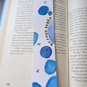 Handmade The blue circles - laminated high quality bookmarks