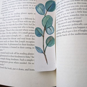 Handmade Teal leaves - laminated high quality bookmarks