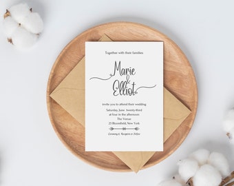 Digital Wedding Invitations Suite, Old-Fashioned Elegance, Classic Invite Set, Elegant RSVP