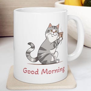 Customize Ceramic Coffee Mug 11 oz/15 oz, Personalized Cool Cat Design Mug, Pet Lover Gift, Cat Mom  & Dad Gift, Birthday Mug Gift, Cute Mug