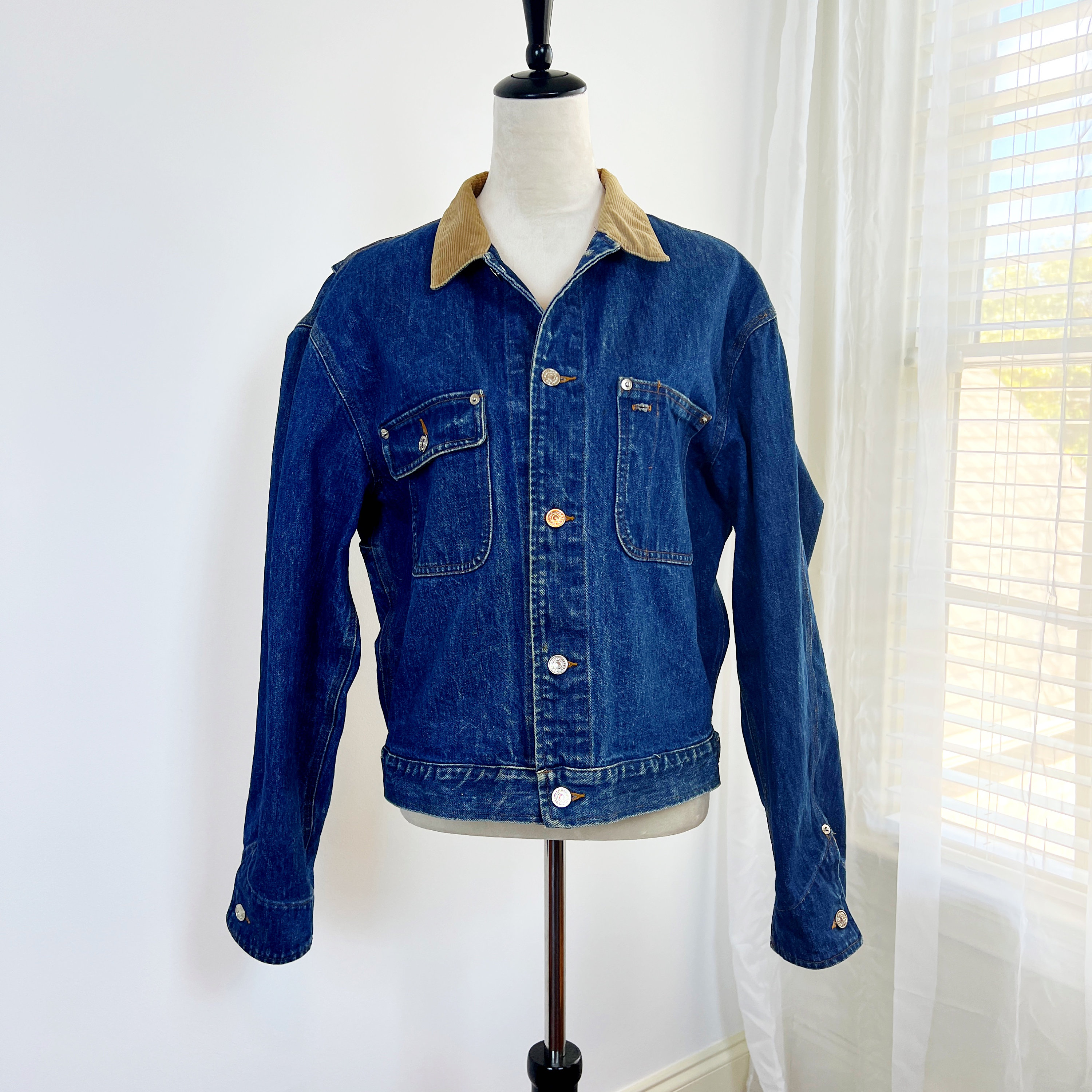 SIZE L VINTAGE 80s Polo Ralph Lauren Denim Trucker Jean