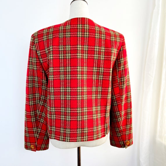 VINTAGE 90s Y2K Women's Red and Green Plaid Cropp… - image 6