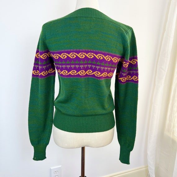 VINTAGE 90S Y2K CROPPED Green Crewneck Sweater by… - image 6