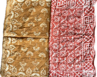 Summer winter  Picnic Bandana Blue Bandana Cotton Bandana Screen Printed Natural Bandana Gamayun Bandana