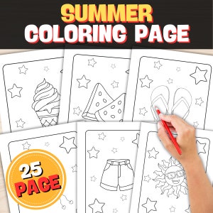 25 Summer Coloring Pages, Summer Coloring Pages For Kids, Summer Coloring Sheets, Printable Summer Coloring Pages, Summer Fun