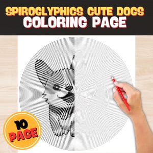 Bold And Easy, Cute Dogs Spiroglyphics Coloring, Puzzles Printables