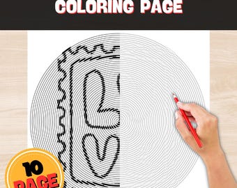 10 Valentine's Day Coloring Pages, Symbols of Love, Spiroglyphics Coloring and Puzzle Printables