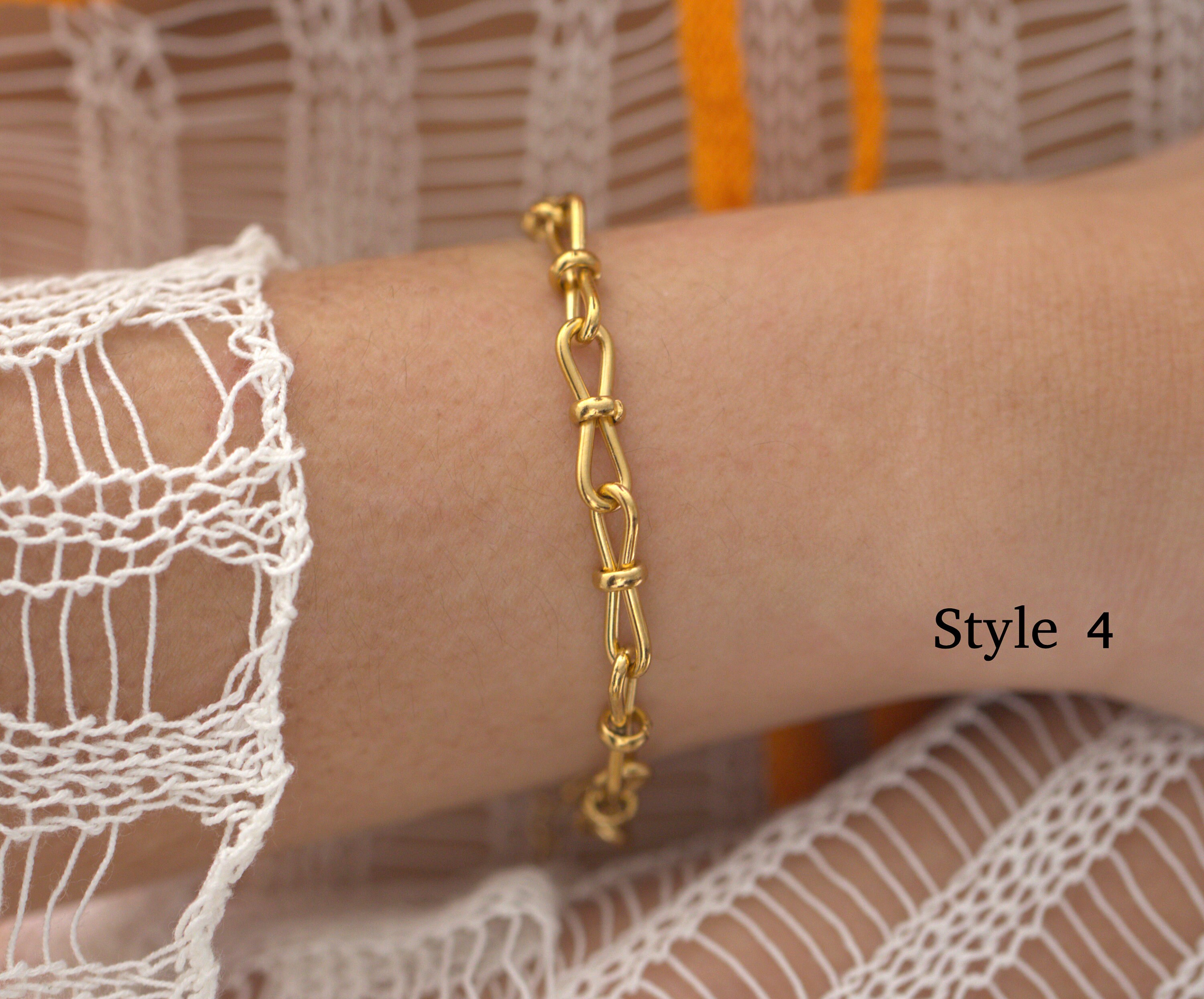 Chunky Chain Link Bracelets 18K Gold Plated Stainless Steel Chunky Chain Link Bracelets 18K Gold Plated Stainless Steel