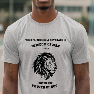 Christian Lion Shirt, Bible Verse T-Shirt, Religious Gift For Him