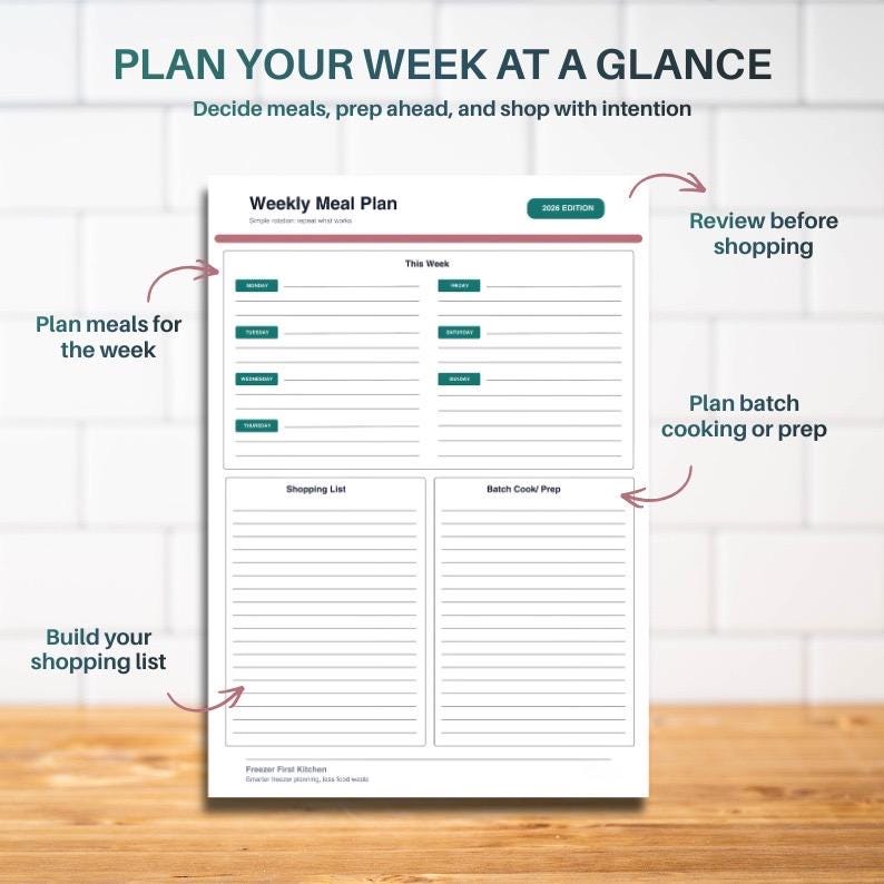 Cooking Inutention Freezer Inventory & Meal Planner Printable | Kitchen Organisation PDF ...