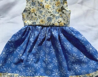 Blue Flowers  Sundress - 18in Doll - Fits American Girl Doll