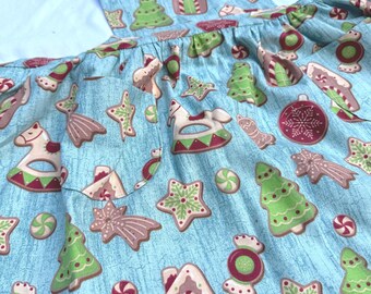 Delantal infantil de galletas navideñas con 2 bolsillos - Delantal de invierno - Delantales vintage - Cocinando con mamá - Delantal infantil - Galletas de jengibre