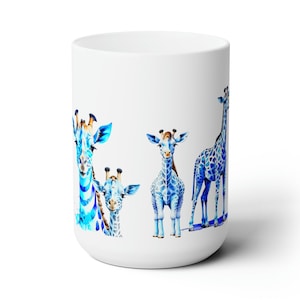 Ceramic Mug 15oz, Blue Giraffe mug, Funky Mug, Fun Giraffe Mug, Giraffe Cup, Blue Giraffe Cup, Cute Giraffe Mug, You&#39;re my kind of weird mug