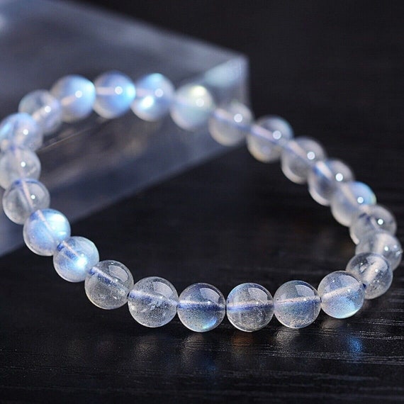 Natural Labradorite Moonstone Stone Beaded Bracel… - image 5