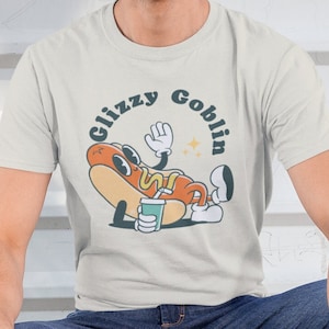 Men&#39;s Glizzy Goblin T-Shirt: Heavy Cotton Hot Dog Lover Tee