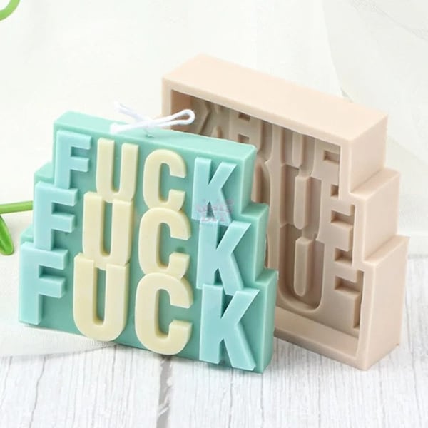 Fu*k Slogan Candle Mold Silicone, Dirty Words Pillar Mold, Beeswax Candle Mould, DIY Candle Making, Explicit Language