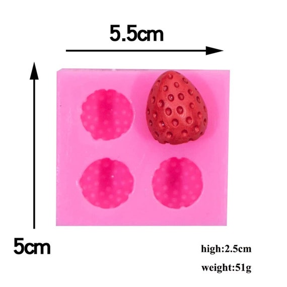 3D Two Cavity Strawberry Silicone Mold Soap Silicone Mold Candle Silicone  Mold Strawberry Soap Strawberry Candle 