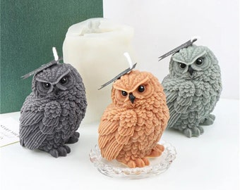 3D Cute Owl Silicone Mold Animal Body Ornaments Molds DIY Handmade Resin Molds for Plaster Wax Mould Soap Making Home Decor