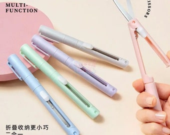 Colorful Mini Folding Pen Scissors, Hand Tent Cutting Tool, Engraving Knife, Utility Knife, Paper Trimming, Craft Supplies