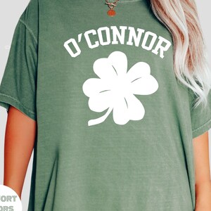 Custom Shamrock Personalized Name St. Patrick’s Day T-Shirt -  Comfort Colors Irish Tee - Custom Four Leaf Clover Shirt,  Parade Shirt