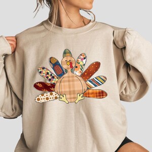 Pattern Print Thankgiving Turkey Women's Sweatshirt