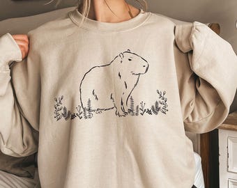 Capybara Sweatshirt: Funny Floral Shirt for Capybara Lovers