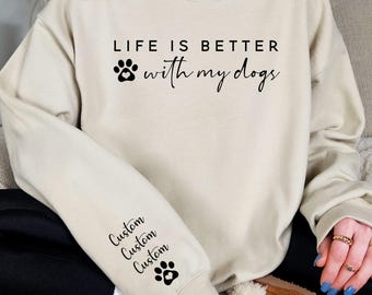 Personalized Dog Mom Sweatshirt: Custom Dog Name Gift