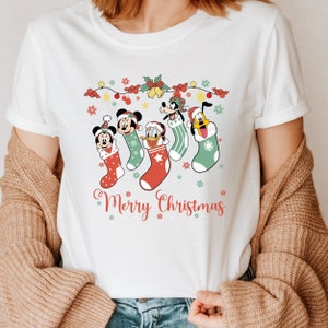Merry Mickey Christmas Shirt for Women and Toddlers - Festive Disney Friends Shirt - Merry Holiday Disney Shirt