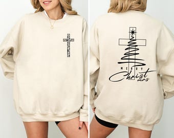 Christian Christmas Sweatshirt – Faith Over Fear, Jesus Lover Gift