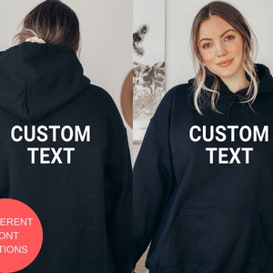 Personalized Text Sweatshirt: Custom Back & Front Print, Retro Style