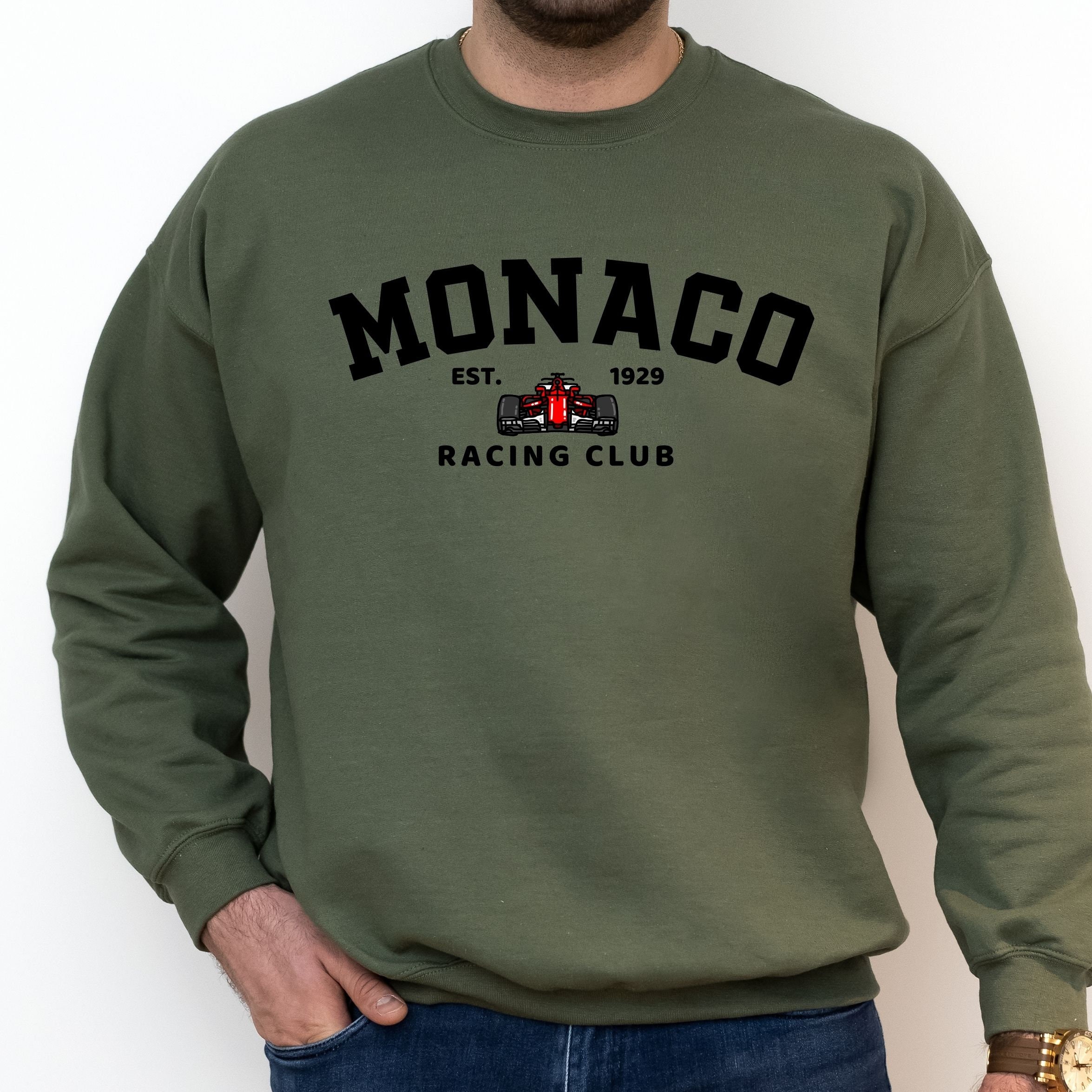 ★Sporty & Rich★ Monaco Logo Print Sweatshirt Sage CR445SA eyJidWNrZXQiOiJic3RuLWltYWdlLX