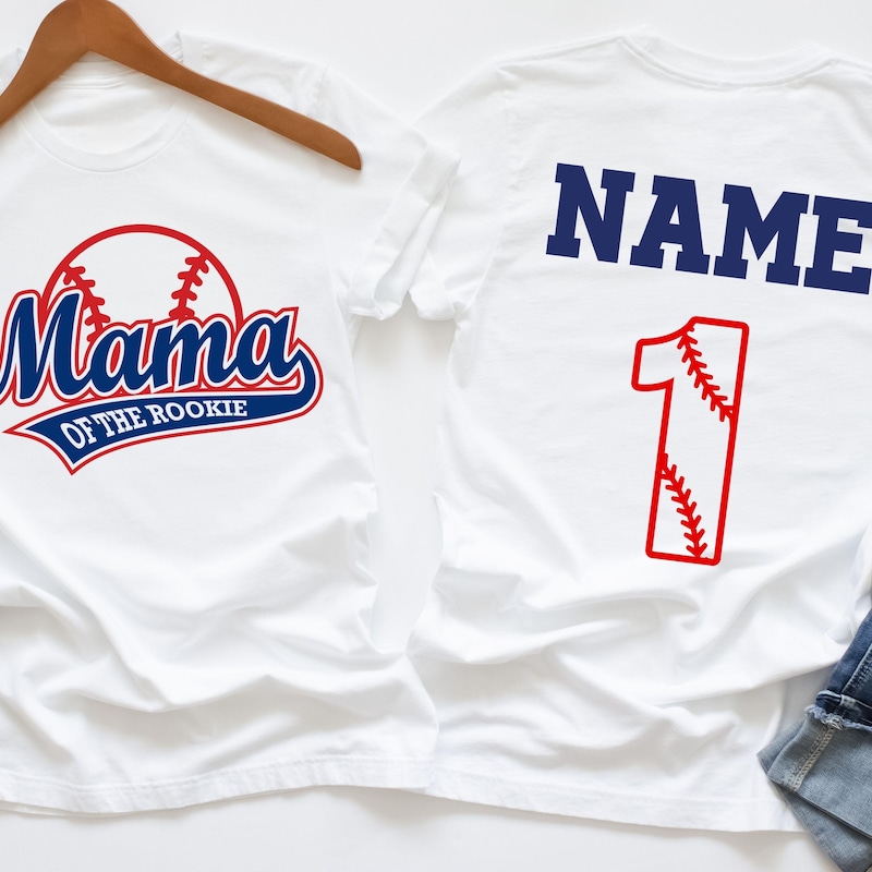 🎁BUY 2 FREE SHIPPING🎁Custom Rookie Of The Year 1st Birthday Shirt, Custom Name Number Shirt, Mommy of the Rookie, Personalized Rookie Baseball Tshirt