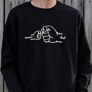 Personalized Dad Sweatshirt - Custom Kid Names, Hands Graphic