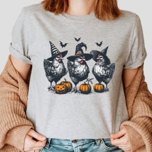 halloween theme witches chicken shirt