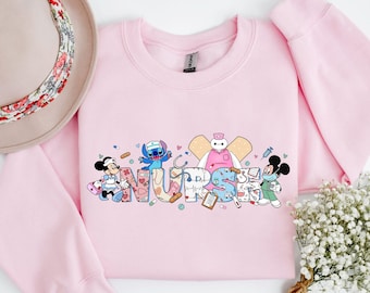 Disney Nurse Sweatshirt – Stitch, Nurse Week Gift