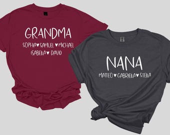 Personalized Grandkids Names Grandma Shirt - Custom Mother's Day Gift