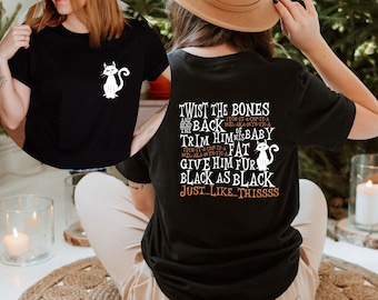 Black Cat Halloween Shirt: Twist the Bones Funny Tee