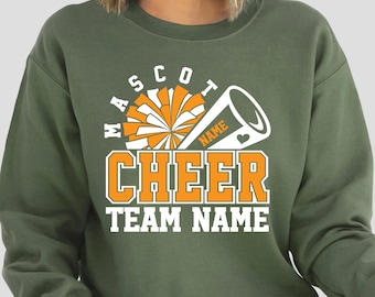 Custom Mascot Cheer Sweatshirt: Personalized Team Name Football Hoodie